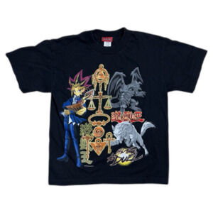 Vintage YU GI OH Shirt Youth M Graphic Tee T-Shirt Black Anime